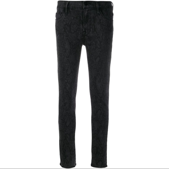 FRAME $220 Le Skinny Tonal Python Print Jeans - Picture 2 of 15
